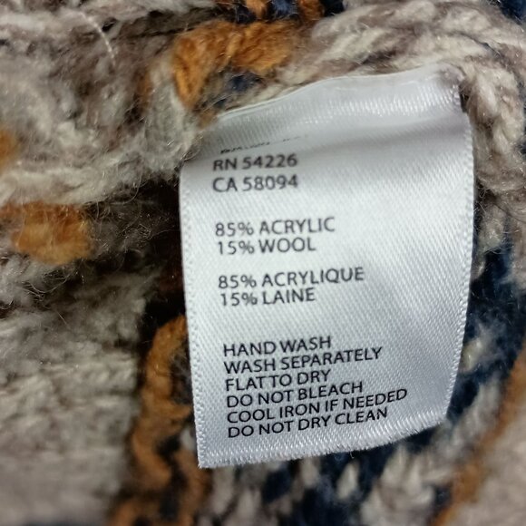 Royal Robbins Fair Isle Cardigan Wool Blend Womens XL Beige Grandpacore Gorpcore - Picture 6 of 9
